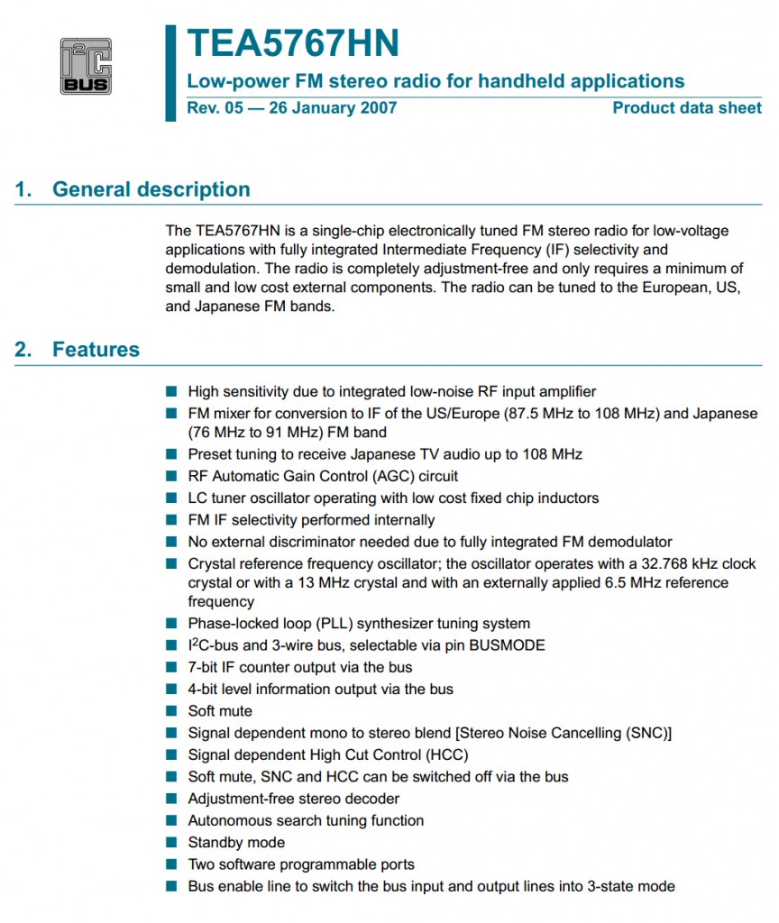 TEA5767_Datasheet